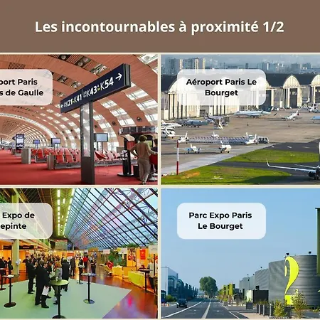 T2 Moderne Proche Paris, Cdg, Parc Expo & Parking Prive Apartment *